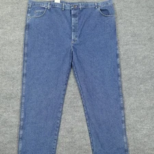Wrangler Rugged Wear Jeans Mens 56x32 Blue Relaxed Fit Straight Comfort Denim