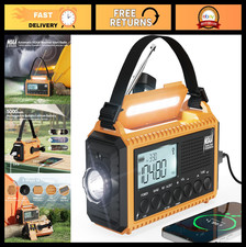 5000 Emergency Weather Radio - AM/FM/NOAA/SW, Solar Hand Crank, LCD, SOS, Portab