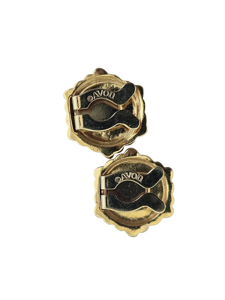 Avon Vintage Button Covers - Goldtone Pinwheel- Set of 2 - Image 4 of 4