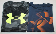 Boys Under Armour Short Sleeve Shirts Lot Of 2 Size Loose YLG
