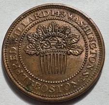 Red/Brown UNC Alfred Willard, Boston MA, Hard Times Token, Low 328, HT-171