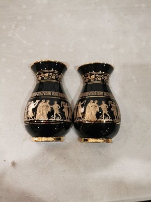 S Pathas Keramik handgefertigt 24 K Gold handbemalt griechische Keramik Halbwandvasen
