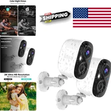 Indoor Outdoor Wireless Cameras with 110 Degree Viewing Angle and Battery Life