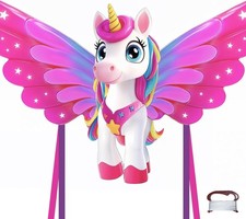 Magical 48.4'' Unicorn Kite for Kids - Perfect Outdoor Fun  328.1 FT String