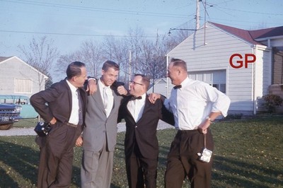 #XX136-g Old 35mm Slide Photo-4 Men - 1963