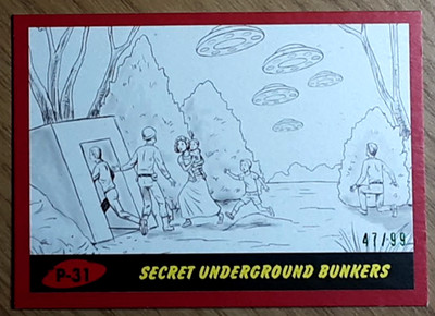 2017 Mars Attack's The Revenge Red Card P-31 SECRET UNDERGROUND BUNKERS.