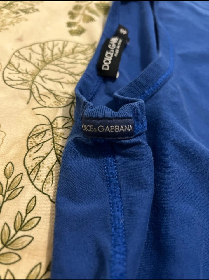 Camiseta para hombre Dolce & Gabbana azul con logotipo Foto 2 de 3