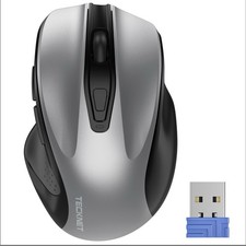 TECKNET Pro 2.4G Ergonomic Wireless Mobile Optical Mouse with USB Nano Receiver