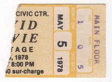 David Bowie 5/5/78 Providence RI Civic Center Ticket Stub