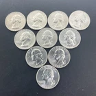 Lot of (10) Washington 90% Silver Quarters
