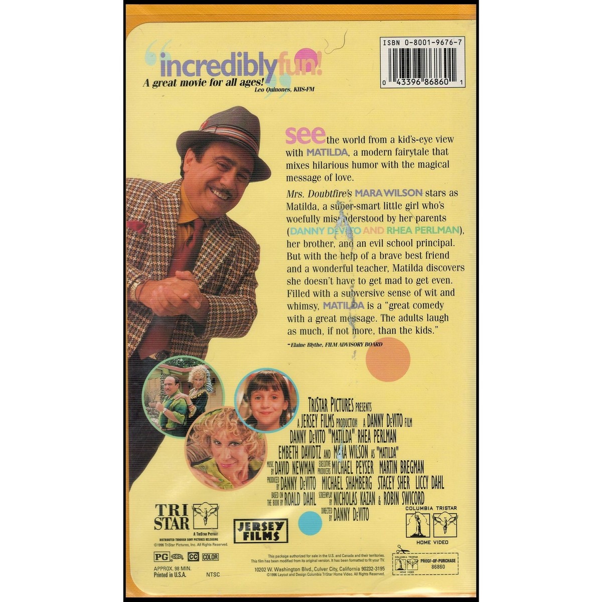 Matilda (VHS, 1996, Clam Shell Case Closed Captioned) for sale