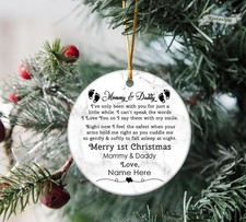 Our First Christmas As Mommy And Daddy Christmas Ceramic Ornament, Chistmas Gift