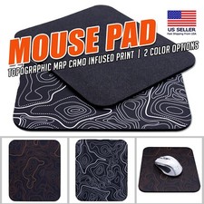Mouse Pads - Topographic Map Camo Infused Print - 7.75 x 9.25 x 0.125 