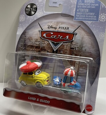 DISNEY PIXAR CARS WINTERTIME CRUISERS LUIGI & GUIDO METAL “IN HAND