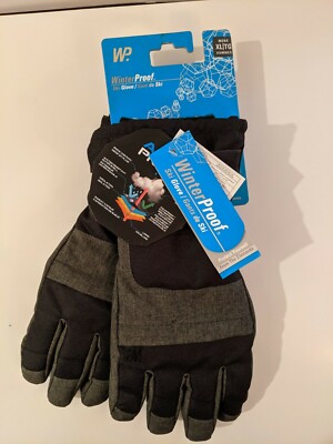 WinterProof  Ski Gloves AquaProof w/Pockets Hidden Zippers | Blk (Men Size: XL) 