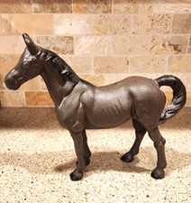 ANTIQUE HUBLEY CAST IRON BROWN HORSE DOOR STOP 9 1/2" H x 10 1/2"L