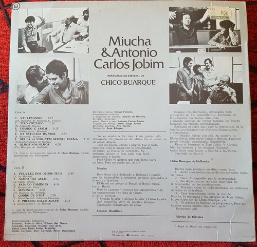 Jazz Bossa MIUCHA & ANTONIO CARLOS JOBIM (feat. CHICO BUARQUE) Spain LP SIGNED? - Picture 3 of 5
