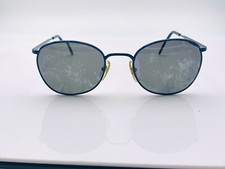 Vintage Woodstock Blue Metal Oval Sunglasses France FRAMES ONLY
