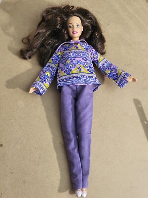 1990's Mattel Ballerina Barbie Doll Teresa Brunette Redressed Purple theme  C307G