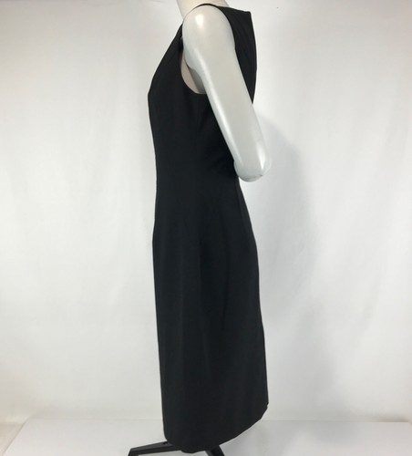 Cue in the City Dress Black Size 10 Pencil Boat Neck Sleeveless Corporate - Picture 5 of 13