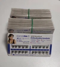 40 Sets Dental Metal Bracket MIM Monoblock Mini Roth 018 345 hooks Mesh Base