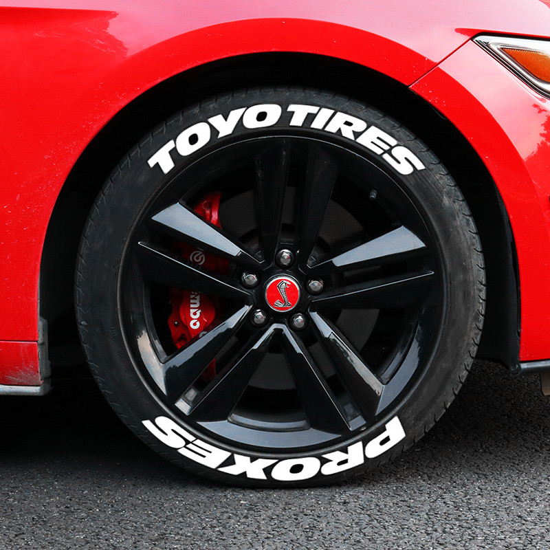 White TOYO TIRES PROXES Sticker Tire Lettering Rubber 1.38'' 15