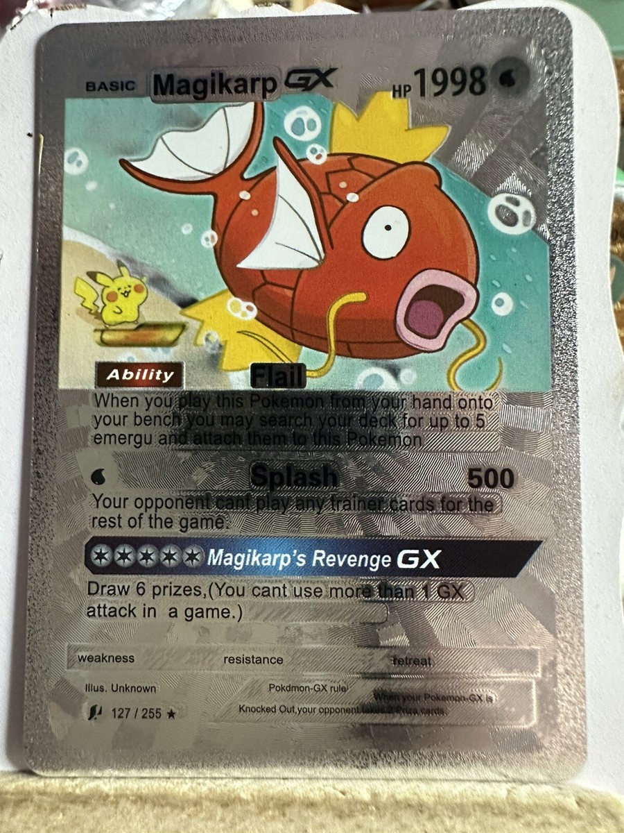 Magikarp Gx 127/255 Silver Foil Fan Art Display Card NM/M | eBay Magikarp Gx 127/255 Silver Foil Fan Art Display Card NM/M | eBay