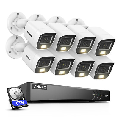 ANNKE 4K 8CH DVR 5MP CCTV AI Security Camera System Audio Recording Color Night