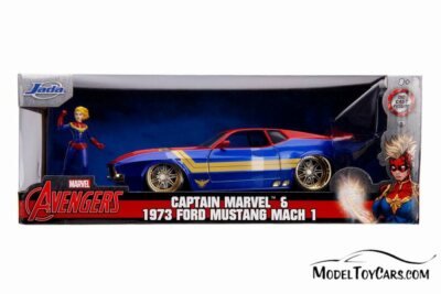 ミニカー 1:24 CAPTAIN MARVEL &amp; 1973 FORD MUSTANG Marvel Captain Marvel Ford Mustang 1:24