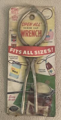 NOS Vintage 1960 s OPEN ALL Screw Cap Wrench Jar Opener Kitchen Tool
