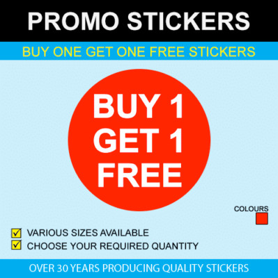 Buy One Get One Free Stickers (20mm)