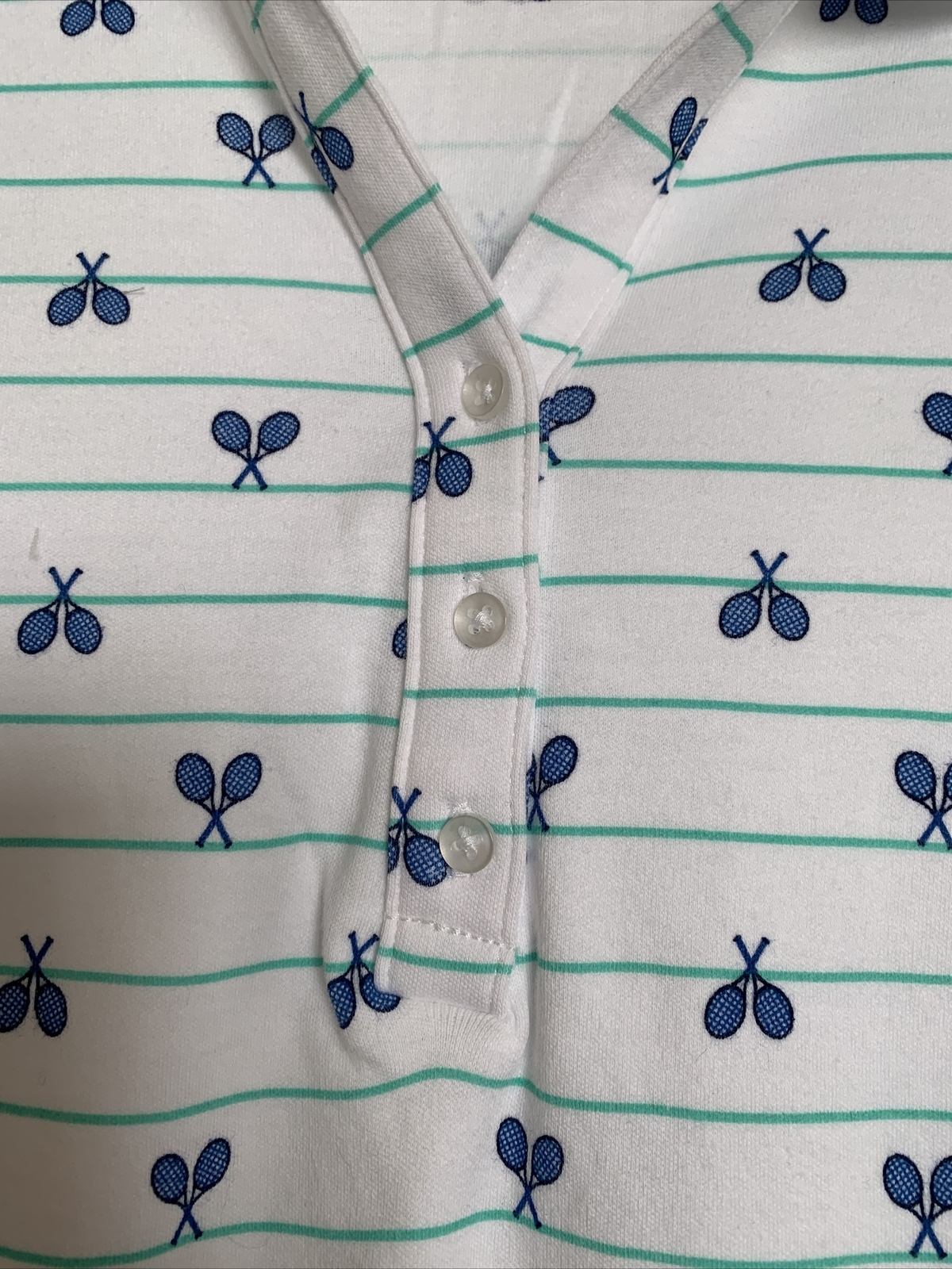 NEW ! Women&rsquo;s CROFT & BARROW Classic Polo ~ Tennis Racquet Design ~ 4X