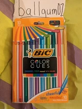 BIC: Color Cue Ball Pens, Medium Point, Assorted Colors, 1 package of 10.
