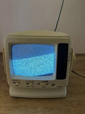 Portable 5" Miniature B&W Television with AM/FM Radio. Working Model SW-0615 - Image 1 of 4