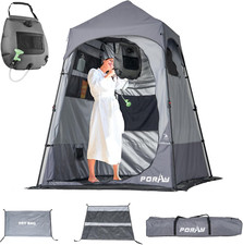 Deluxe Portable Camping Shower Tent with Floor Drain  Privacy Shelter