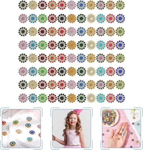 100pcs Decoration Glass Crafting Sun Button Diy Flatback Embellishments Round - Picture 5 of 9