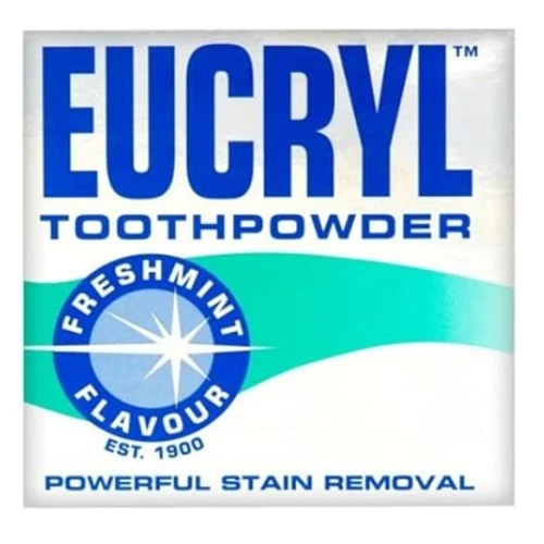 NON Best Eucryl Smokers Tooth Powder Freshmint Stain Removal for Smokey Teeth 50g