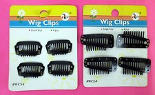 LOT OF 2 PACK--HAIR EXTENTION BLACK WIG CLIPS  4PC/PACK 
