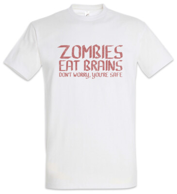 Zombies Eat Brains T-Shirt Fun Geek Nerd Brain Zombie Eater Eat