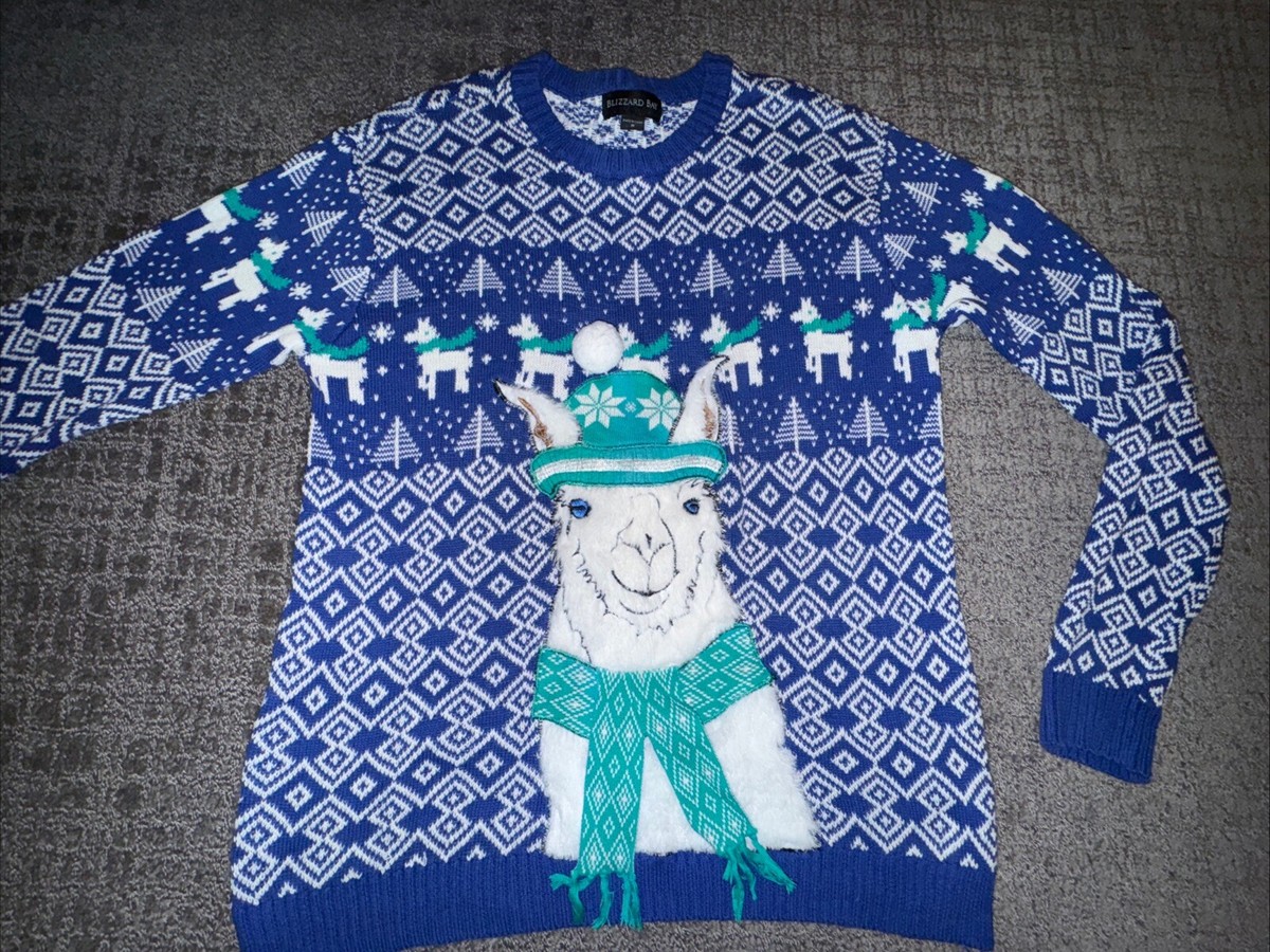 Blizzard Holiday Llama Sweater Christmas Light Up Sweater Blizzard