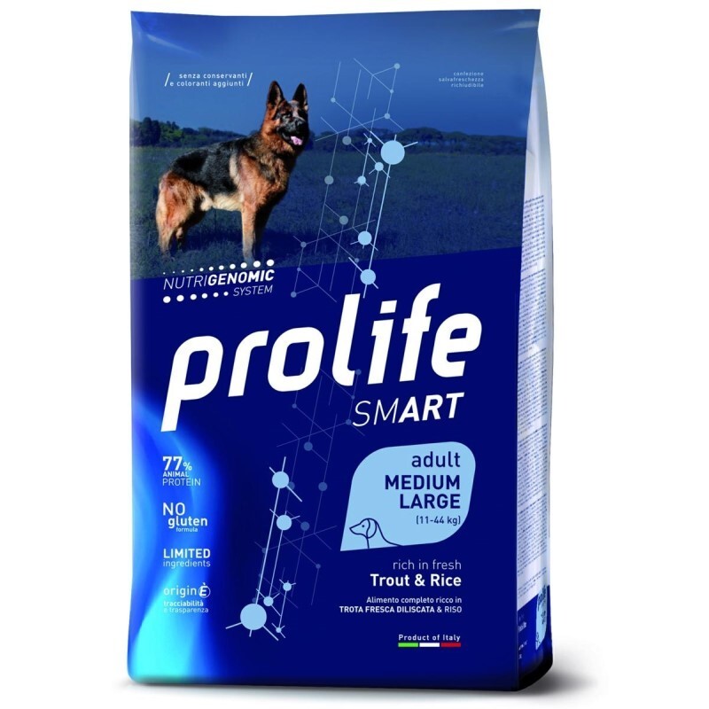 Prolife Smart Adult Medium Large Trota e Riso 12 kg - Crocchette...