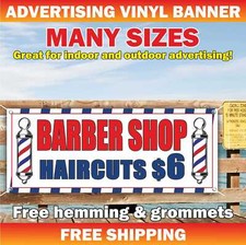 BARBER SHOP HAIRCUTS 6 Advertising Banner Vinyl Mesh Sign Shave Salon Beauty