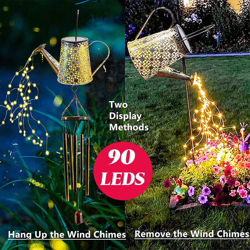 NEW Solar Watering Can 90LED String Light Outdoor Art Lamp Decor Garden