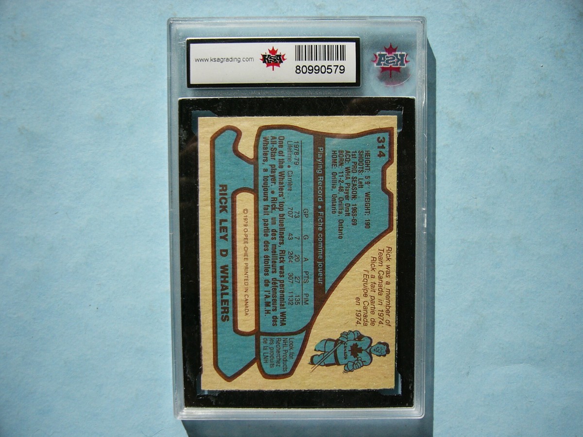 1979/80 O-PEE-CHEE OPC NHL HOCKEY CARD #314 RICK LEY KSA 8.5