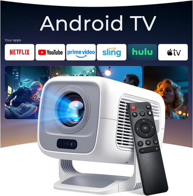 Smart Projector with Wifi 6 and Bluetooth 5.4, 600 ANSI Native 1080P Portable Mi