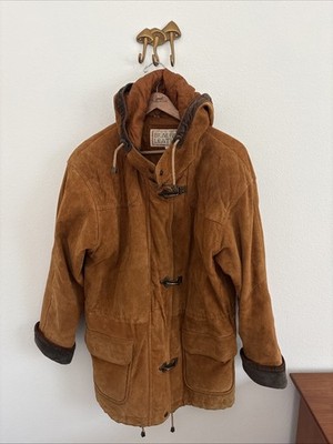 Vintage Braefair Leather Metal Clasp Coat Size Large Equestrian Barn Chore
