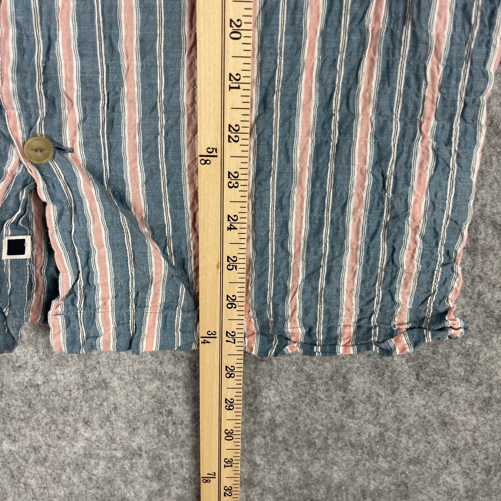 Solid & Striped Top Womens Large Seersucker Butto… - image 11