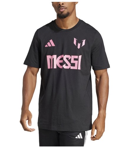 Camiseta Adidas 2025 Messi Hombre Nombre y Número XL Mangas Cortas Negra Rosa