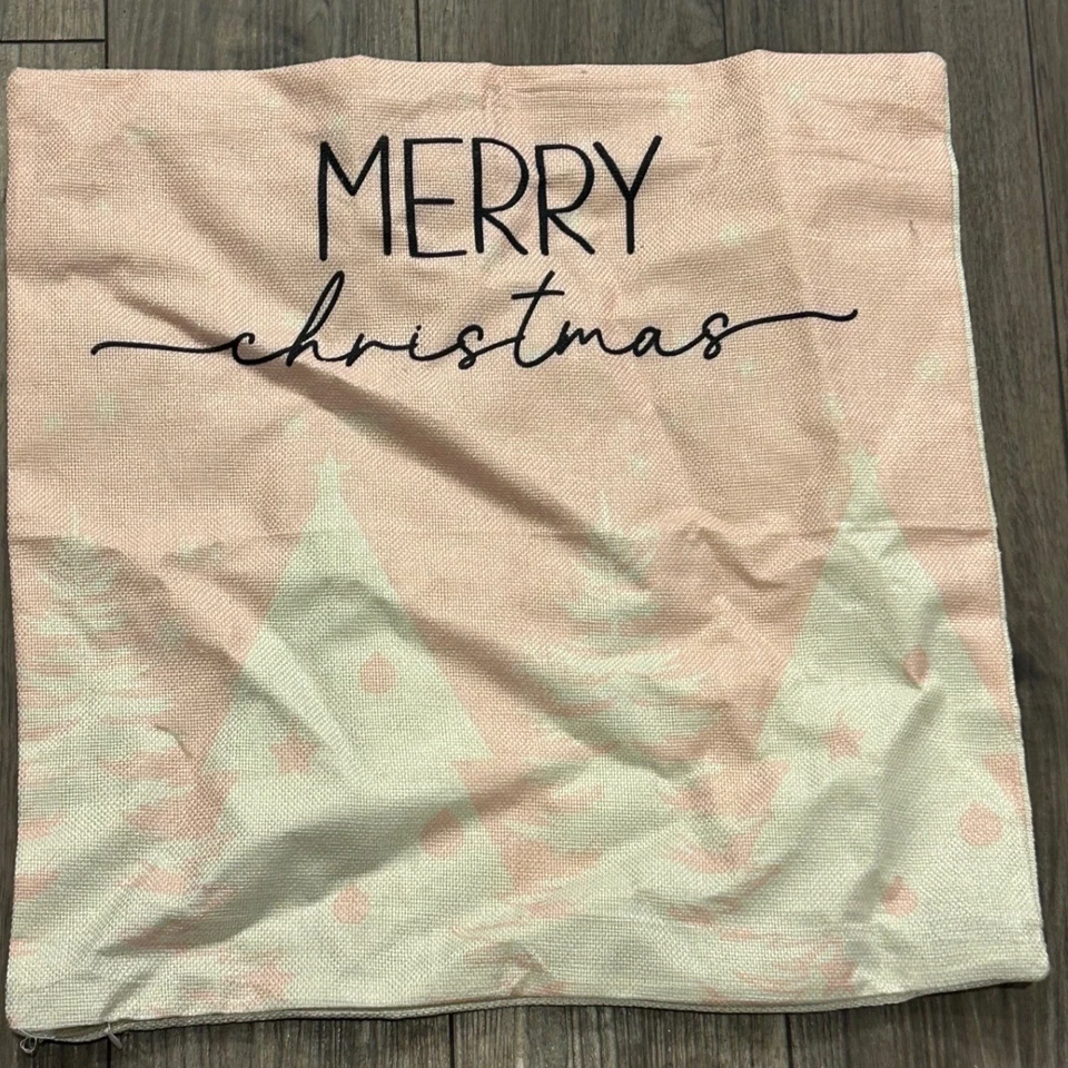 Modernas Fundas de Almohada Rosa Navidad Juego de 2 Let It Snow Minimalist 18x18 Foto 3 de 4