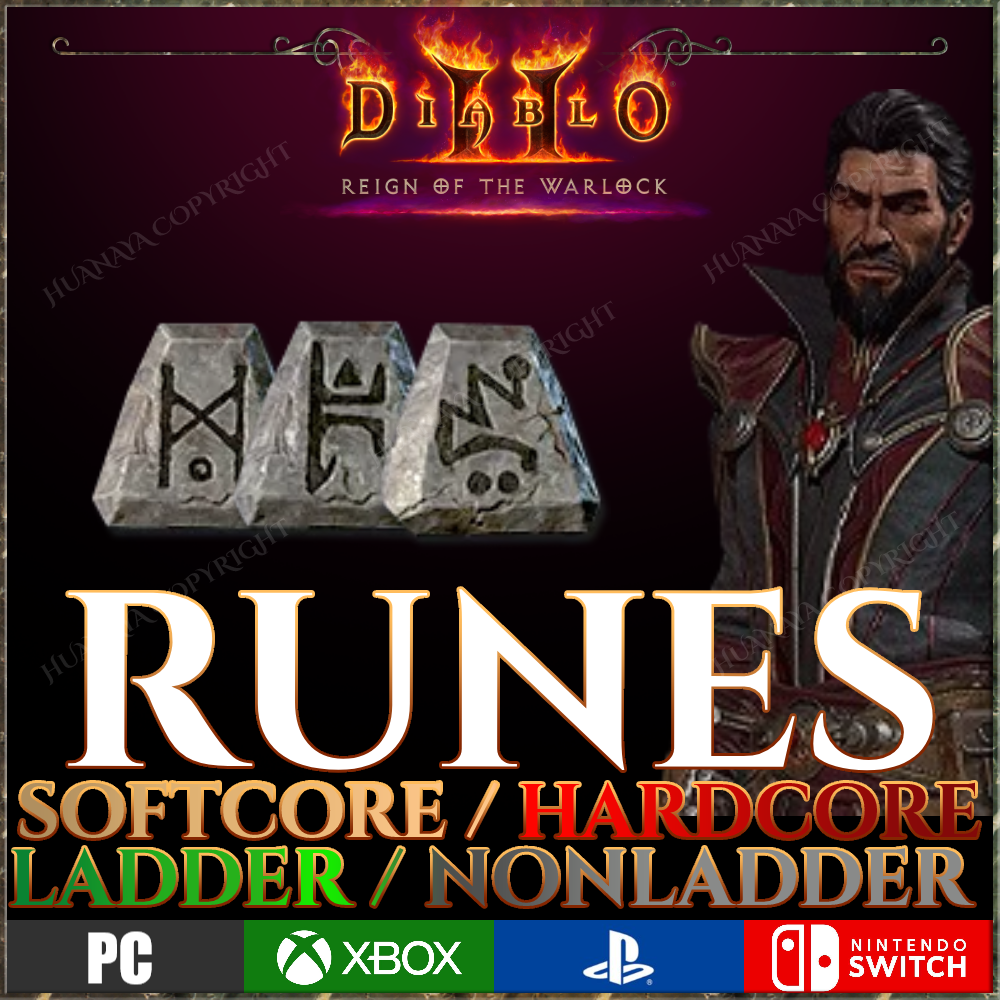 DIABLO 2 RUNES ROTW WARLOCK NEW LADDER XBOX PC PS SWITCH JAH BER D2R | eBay